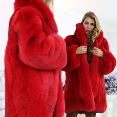 big red fox fur coat