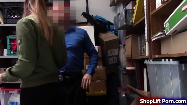 Petite Shoplifter Throats And Pussy Rammed By Store Security