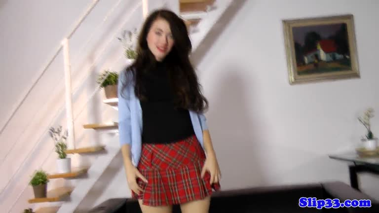 Glamour Teen In Short Skirt Rides Old Man