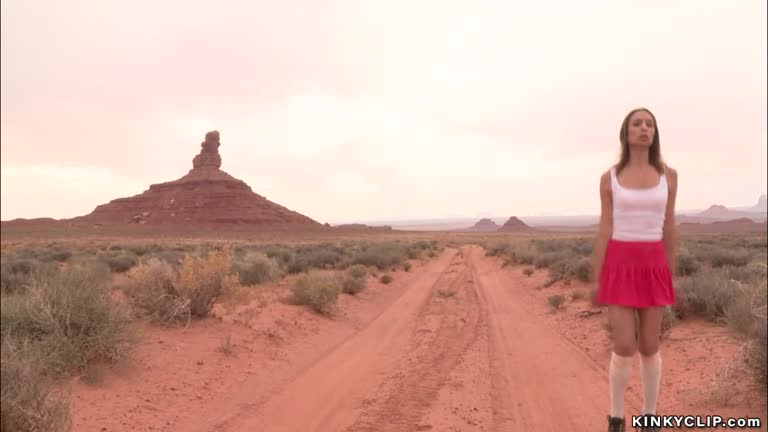 Bound Hitchhiker Anal Toyed In Desert